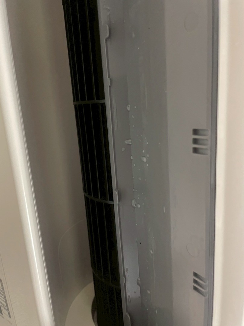 エアコンクリーニング前の内部フィルター汚れ